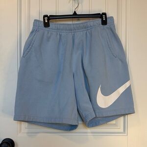 Nike Sky Blue Shorts with White Swoosh